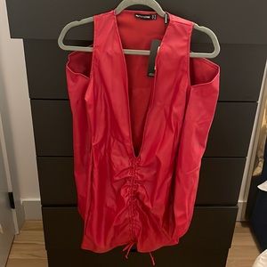 Sexy PLT red dress USA 6 NEVER Worn tight knit body suiting dress